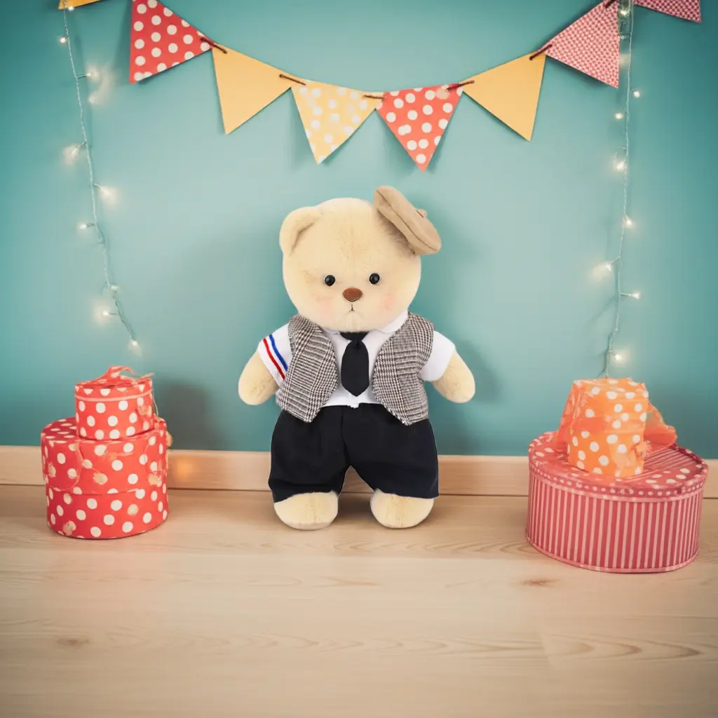 Petit nounours brun en costume de mariage 1 ours en peluche petit nounours brun déguisé en costume de mariage