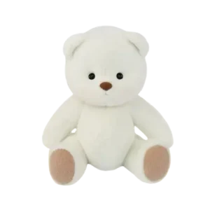 Petit nounours blanc assis de face