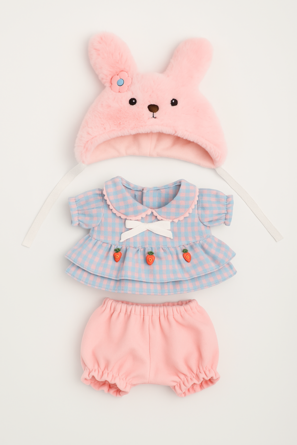 Robe et chapeau de lapin pour petit nounours