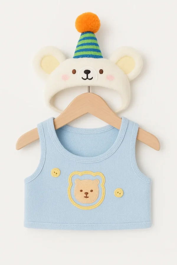 débardeur et chapeau de souris pour petit nounours