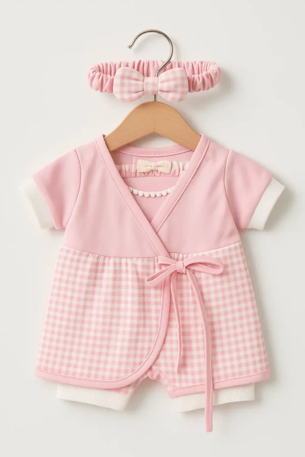 Pyjama rose et son assorti pour la collection petit nounours
