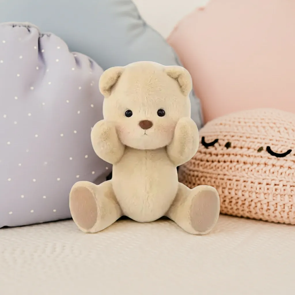 Petit nounours brun – Une peluche à habiller 1 Ours en peluche Petit Nounours brun, une peluche à habiller dans une chambre d'enfant